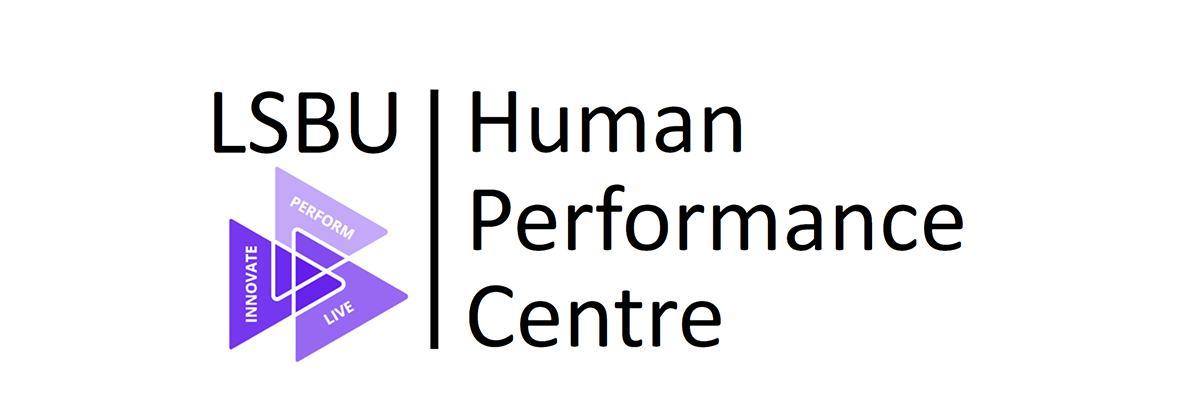 LSBU Human Performance Centre Logo: Innovate, Perform, Live